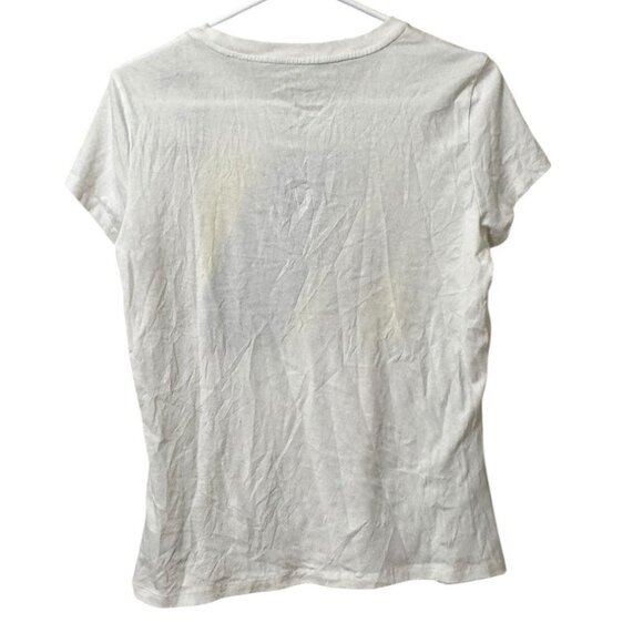 Armani Exchange AX Shirt Women Size Large Cotton Short Sleeve Graphic Print NWT - Picture 2 of 14